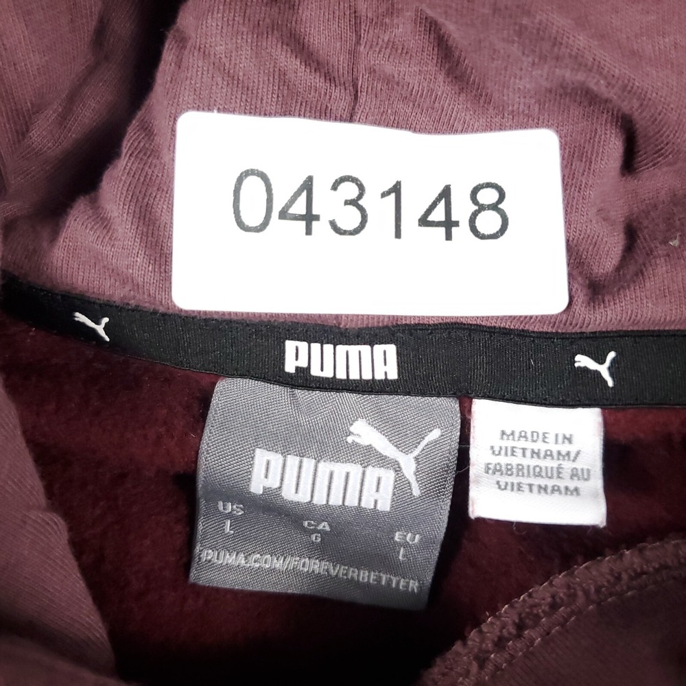 Puma Mens Large Red Pullover Hoodie Sweatshirt Logo Casual Athletic 043148 - Picture 9 of 9